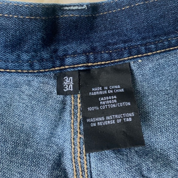 Y2K Schott Bros NYC Men's Denim Jeans Stiched Logo Streetwear Baggy Size: 34 - Picture 8 of 11